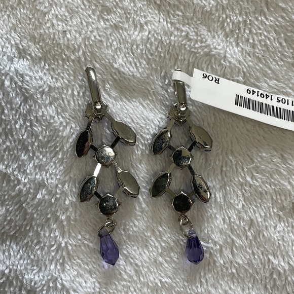 MARIANA, Made in Israel, Chandelier earrings, Navy Genuine Swarovski Crystal - Picture 2 of 5